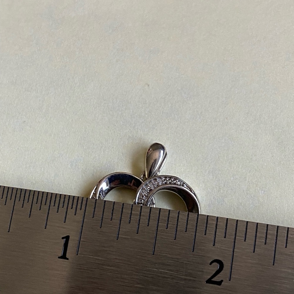 Beautiful Solid Sterling Silver Heart Diamond Clu… - image 5